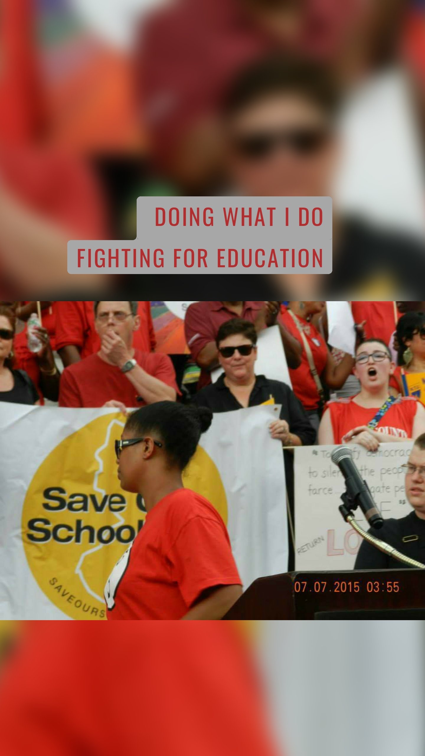 Doing what i do
Fighting for education